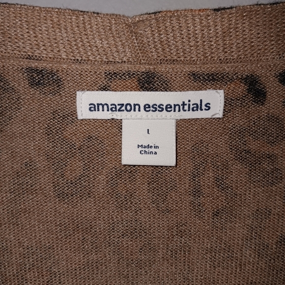 Amazon essentials women's open cardigan size large animal prints brown - Picture 5 of 7